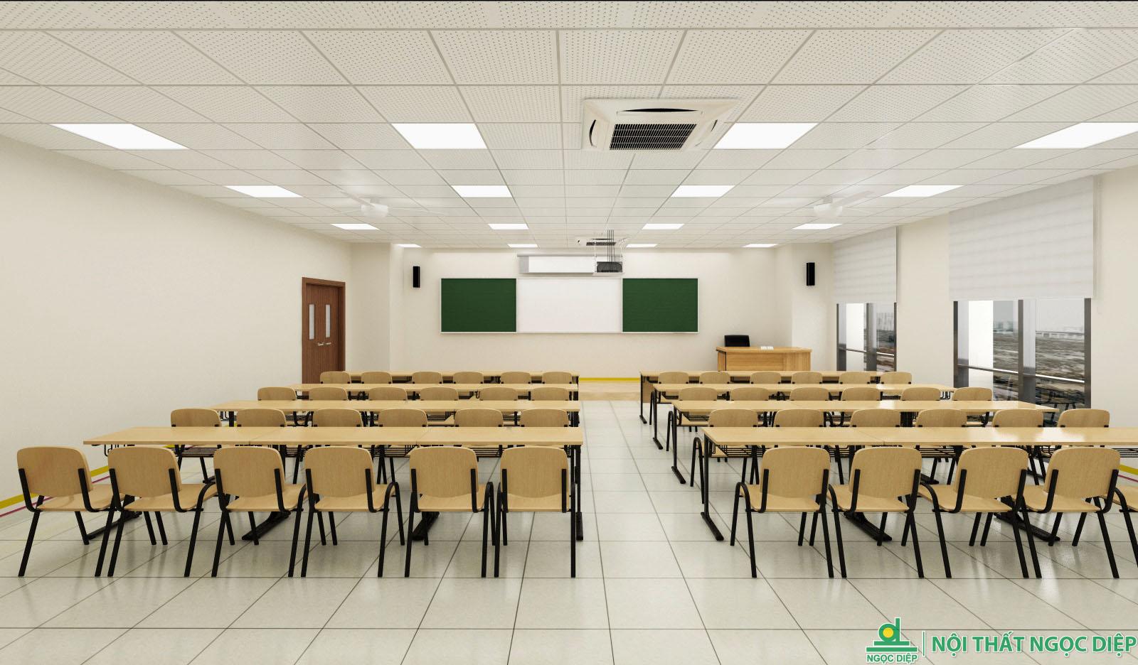 Phòng học tối giản sức chứa lớn